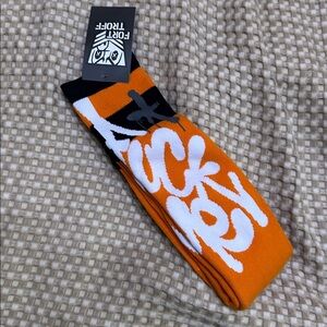 Fort Troff F*** Me Orange and Black Graphic Socks